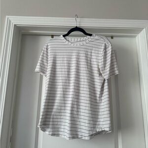White Striped Lululemon love Tee